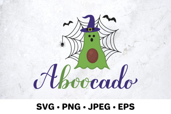 Aboocado a-boo-cado Funny Halloween Graphics & Illustrations