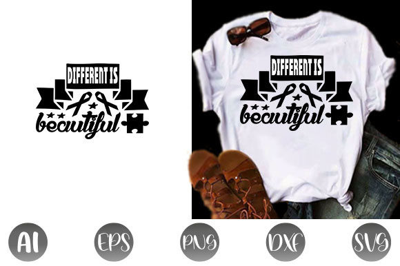 Autism Quote Design: Different Is Beautiful