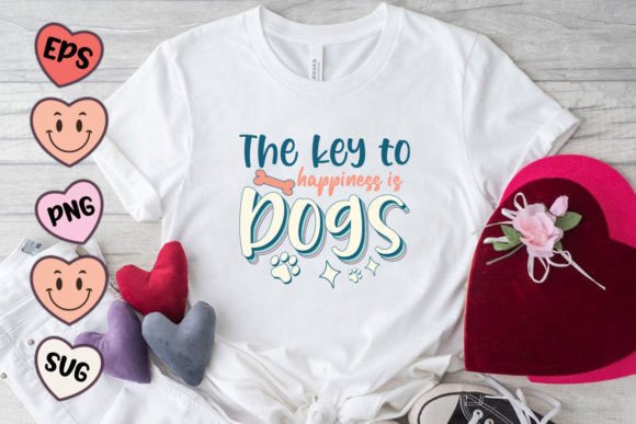 The Key of Happiness Dog Quote SVG PNG for Crafts & Graphics