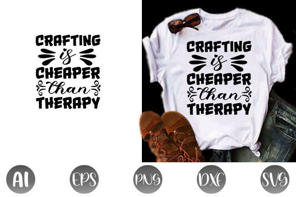Tote Bag Quote Design: Crafting is Cheap Graphics & T-Shirt Designs